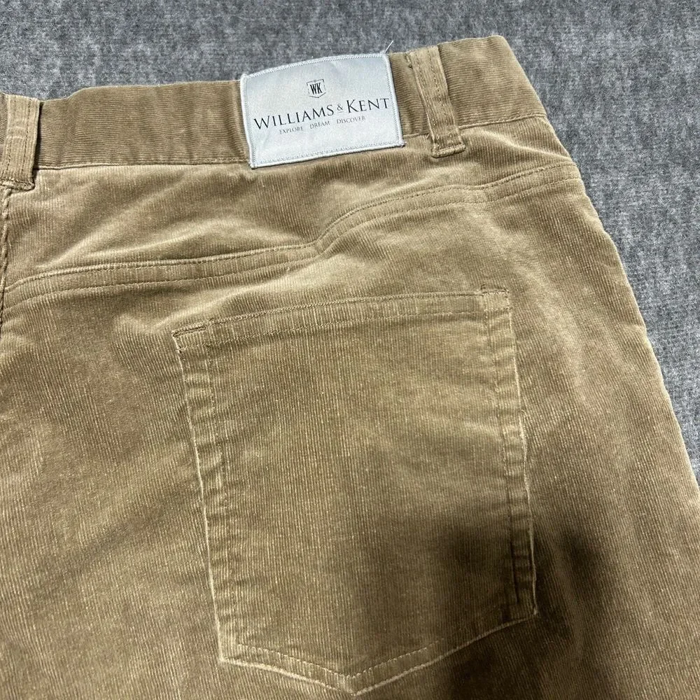 Williams & Kent Corduroy Pants‎ Mens 38 Beige Chino Straight Khaki Retro Casual